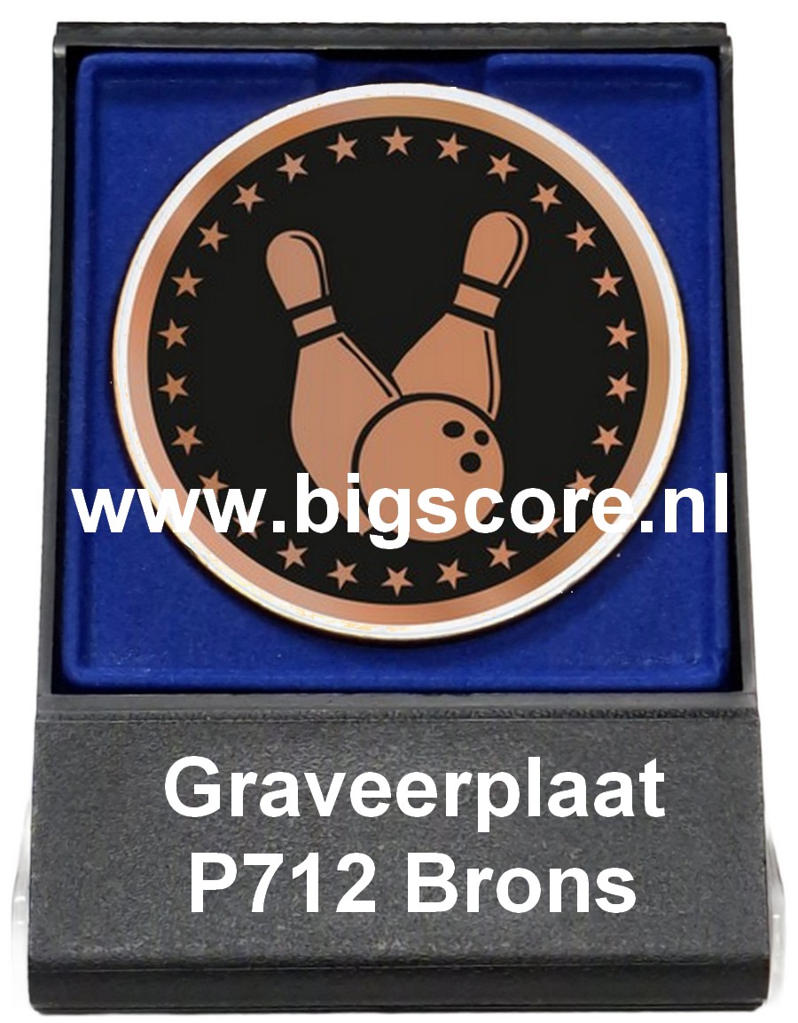 Bowlen Acryl in medailledoosje Blauw-Zwart G/Z/B